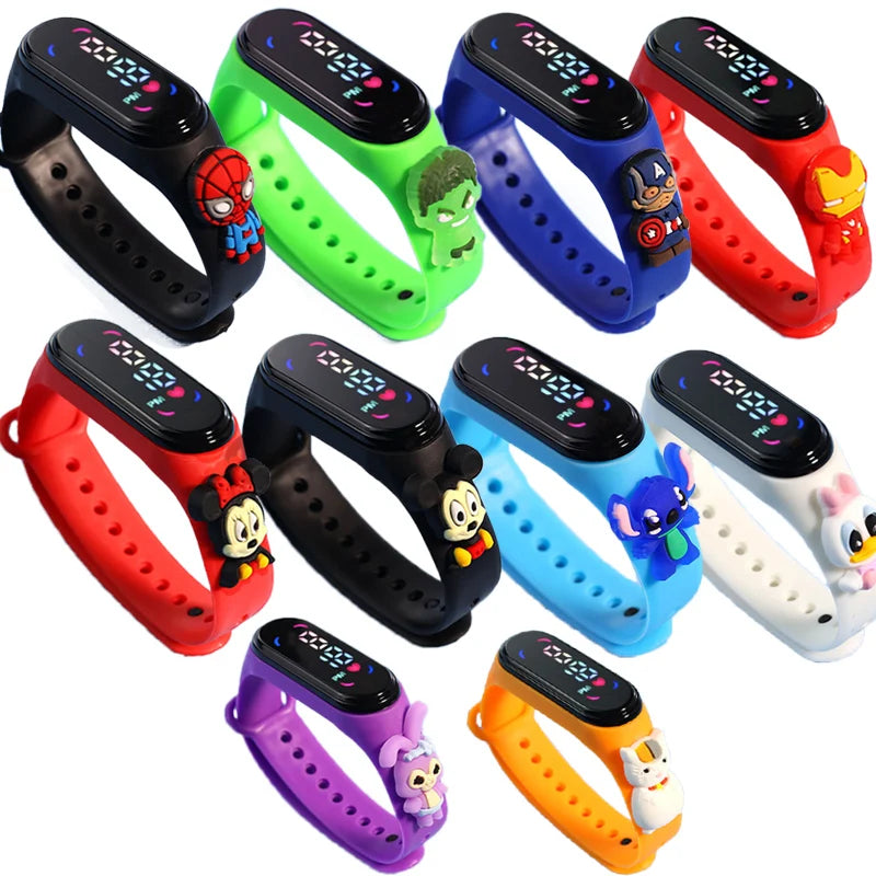 Reloj deportivo impermeable para niños, reloj SpidSuffolk Butter para niñas, pulsera electrónica, reloj táctil LED, de moda