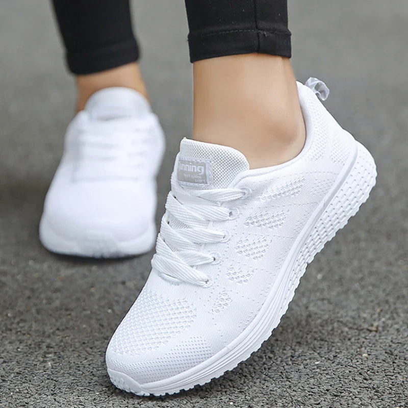 Baskets Femme Mode à Lacets — Sport Respirantes Tennis