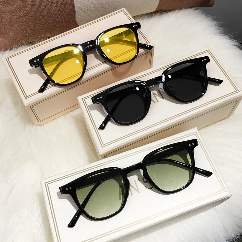 New Vintage Square Sunglasses for Women and Men, Luxury Brand, Small Round Sunglasses, Small Sunglasses for Women and Men