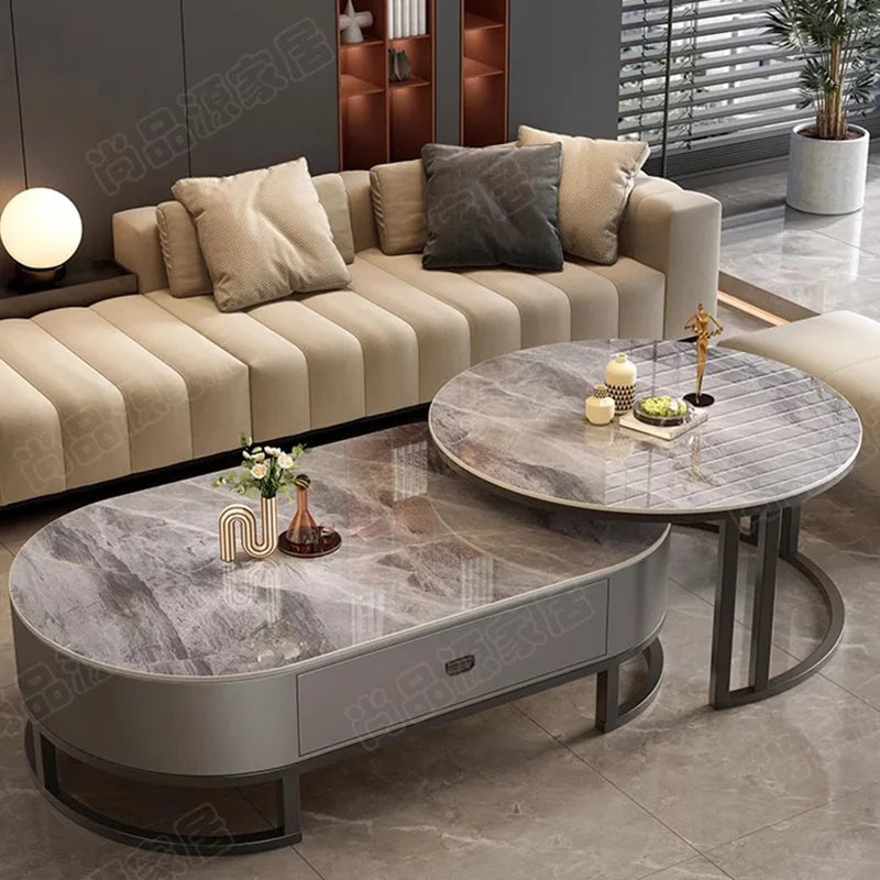 Luxury Extendable Round Modern Coffee Tables Minimalist Premium Design Book Furniture Mesa De Centro De Sala