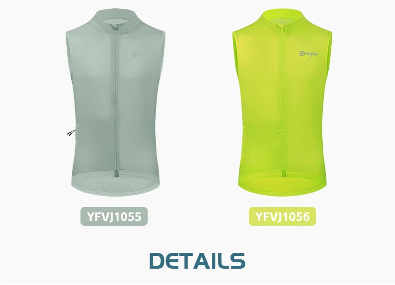 Gilet de cyclisme homme UPF50+ — imperméable, coupe-vent, route, léger, sans manches