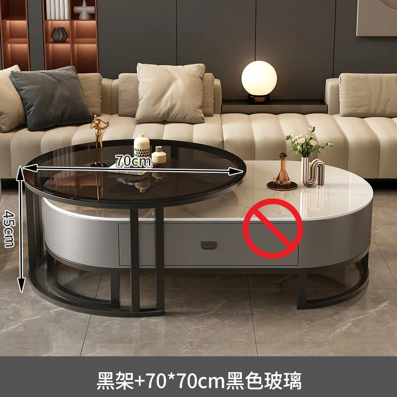 Luxury Extendable Round Modern Coffee Tables Minimalist Premium Design Book Furniture Mesa De Centro De Sala