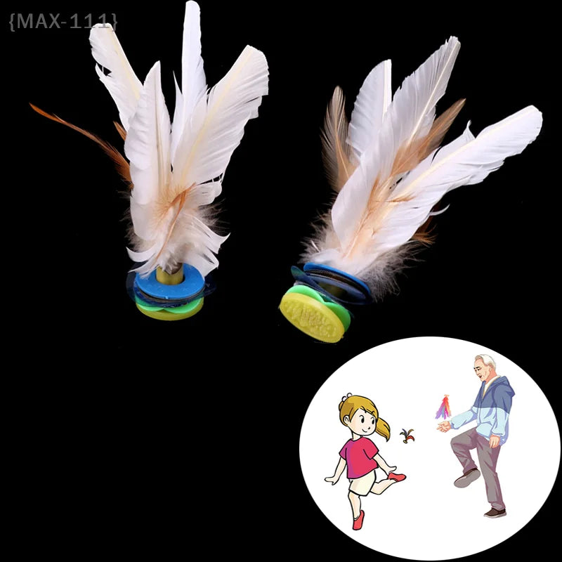Volant Jianzi Plumes d’Oie Blanches — Jeu de Pied Sport Extérieur Adultes Enfants