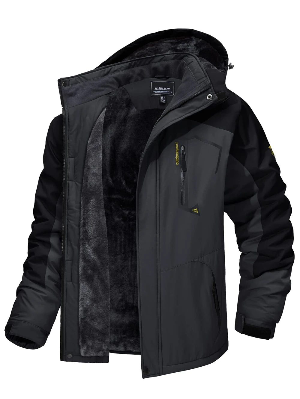Veste Montagne Polaire Homme — Randonnée Capuche Amovible Ski Snowboard Parka