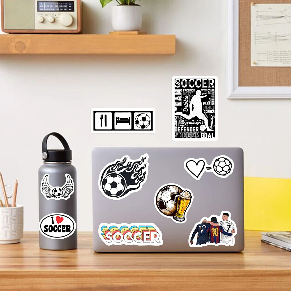 Stickers Football Vinyle Imperméables — DIY Téléphone, Laptop, Bagages & Déco