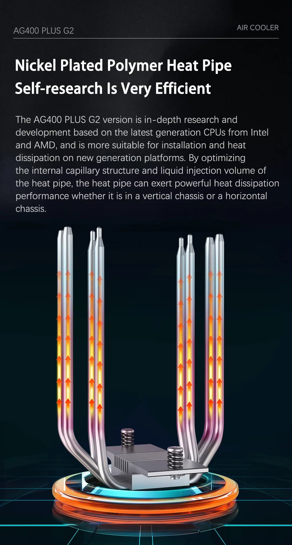 DEEPCOOL AG400 4 caloducs double ventilateur CPU radiateur de refroidissement par Air 2000 tr/min ventilateur de refroidissement de bureau pour Intel LGA1700 1200 115X AMD AM4