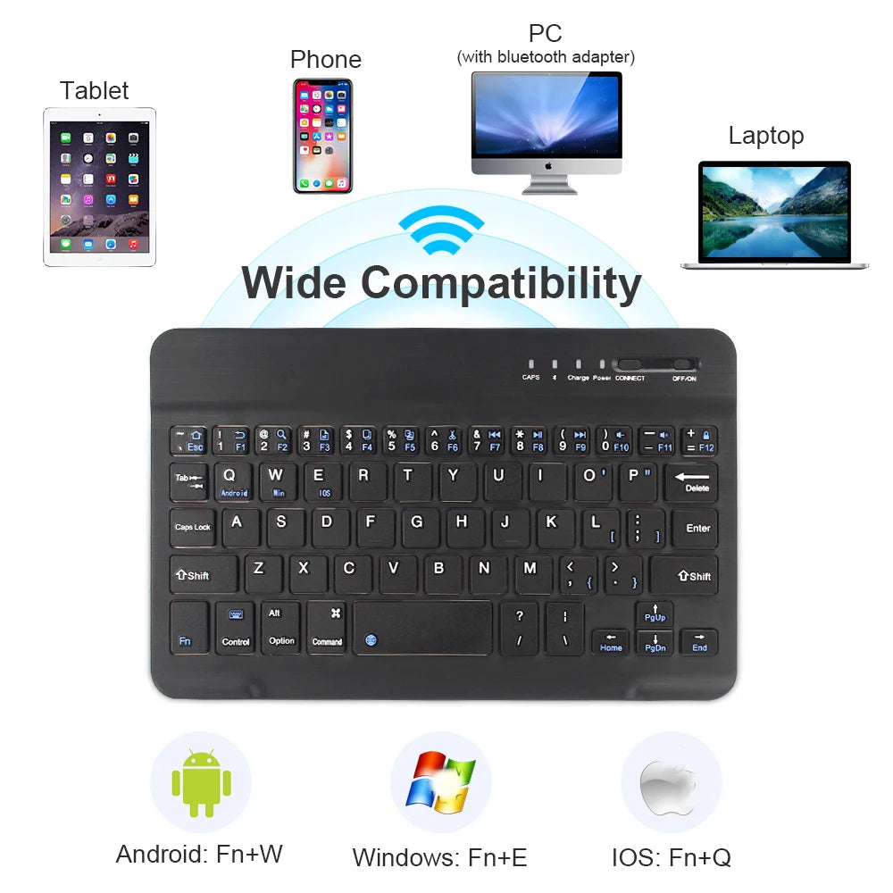 Teclado inalámbrico Bluetooth 5.1 Mini teclado de 200mAh teclado recargable teclado de juegos para portátil tableta Android iOS Windows