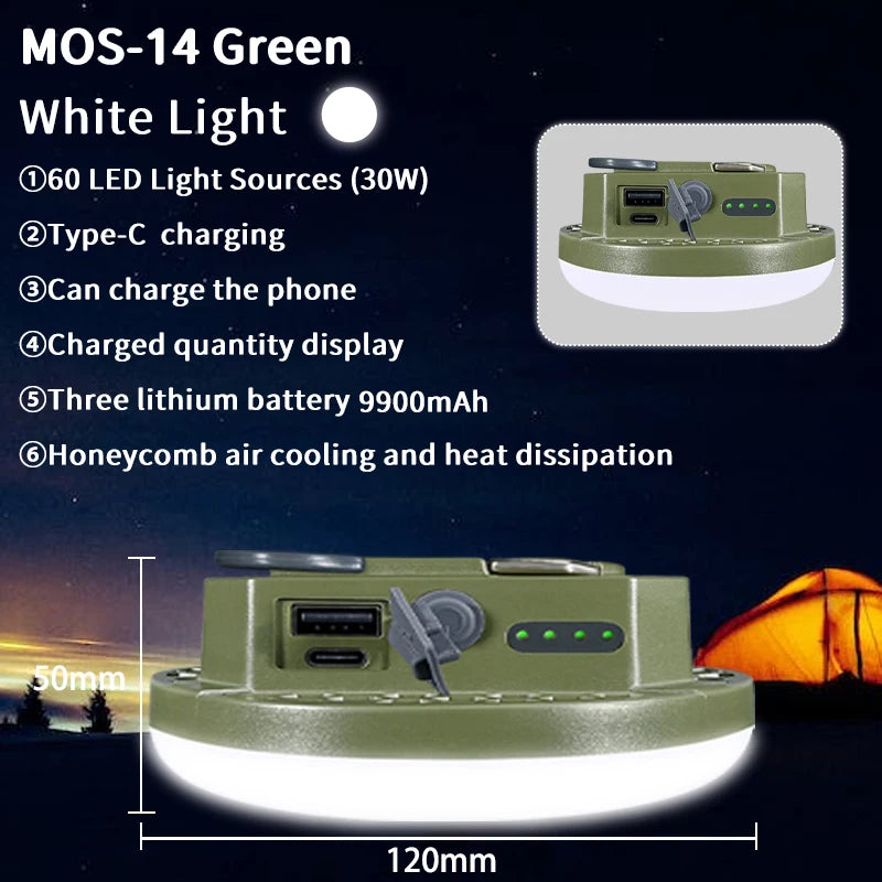MOSLIGHTING 9900mAh Rechargeable lumière puissante lanterne de Camping avec aimant lumière forte lampe de poche Portable lampe de tente LED de travail
