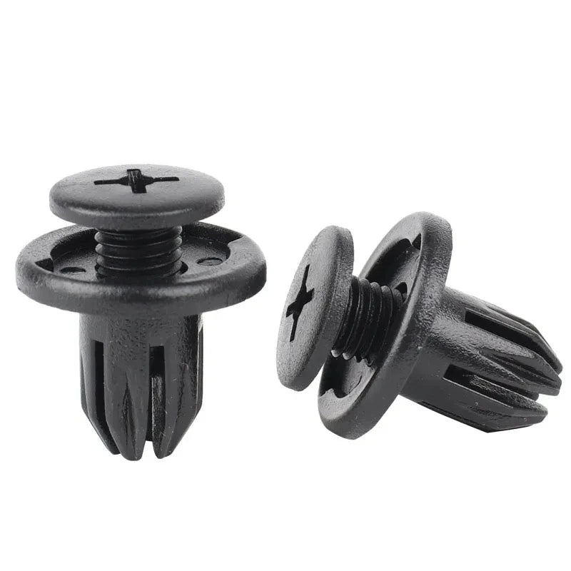 Car Plastic Rivets, 8mm Hole Black Push Clip Vehicle Door Trim Panel Retainer Fastener Car Accessory, 50 Pieces