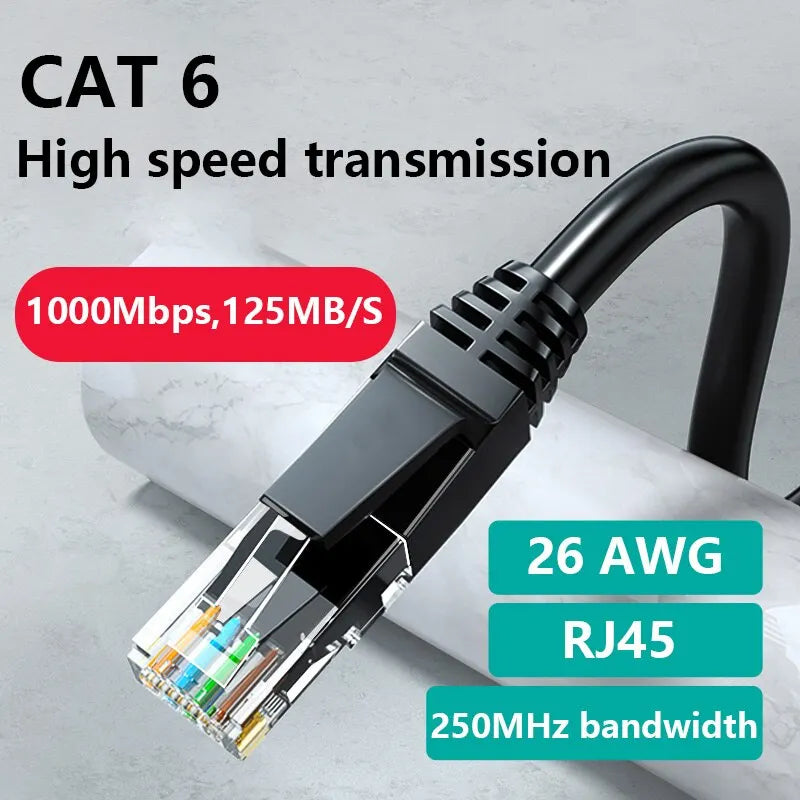 Cable Ethernet Cat 6 LAN UTP de Par Trenzado, Probador de Cable de Red, Router, RJ 45 Gigabit