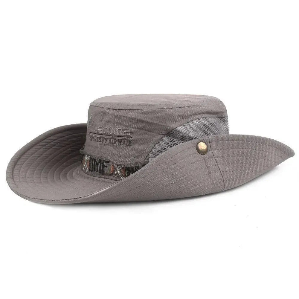 Chapeau seau d'été pour hommes, Protection UV en plein air, à large bord, Panama, Safari, chasse, randonnée, chapeau de pêcheur en maille, casquette de Protection solaire de plage