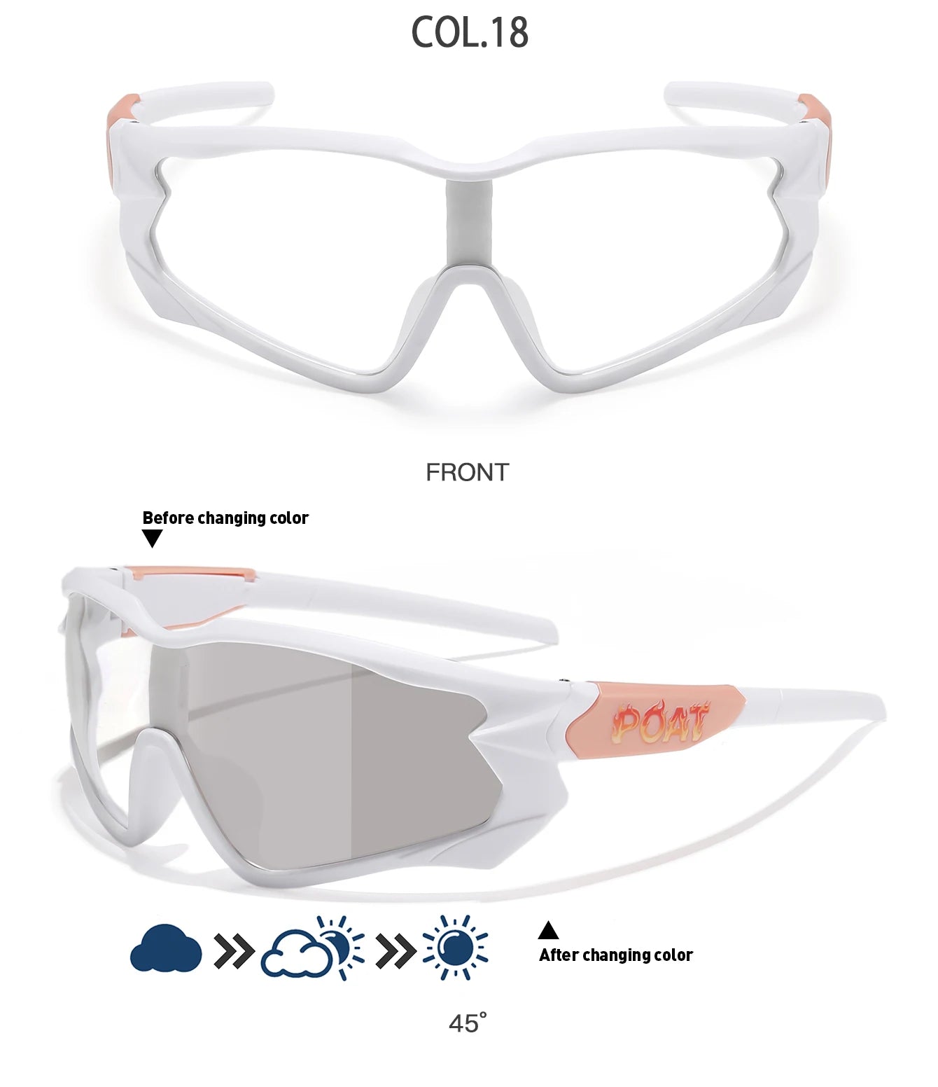 POAT tout nouveau Style lunettes de soleil photochromiques sport hommes femmes vtt vélo lunettes de vélo cyclisme pêche lunettes de course