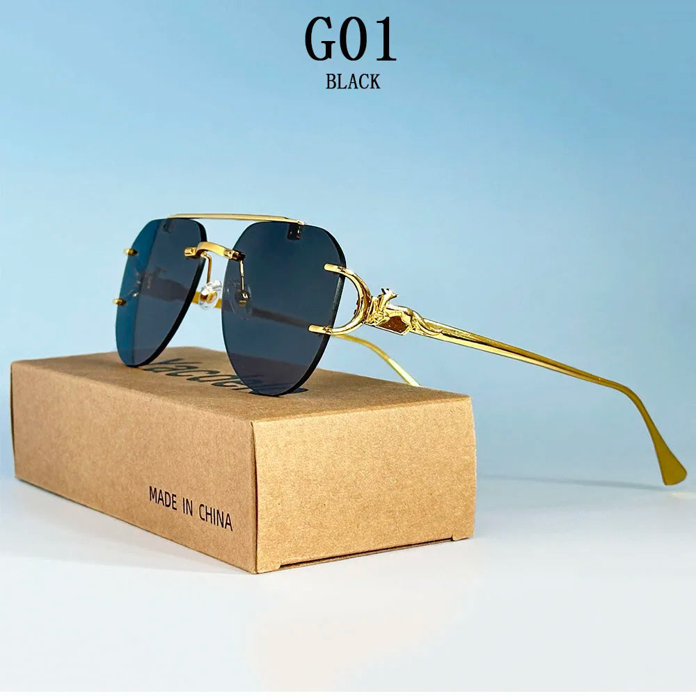 Lunettes de soleil femmes sans monture ovale — mode, vintage, 2025