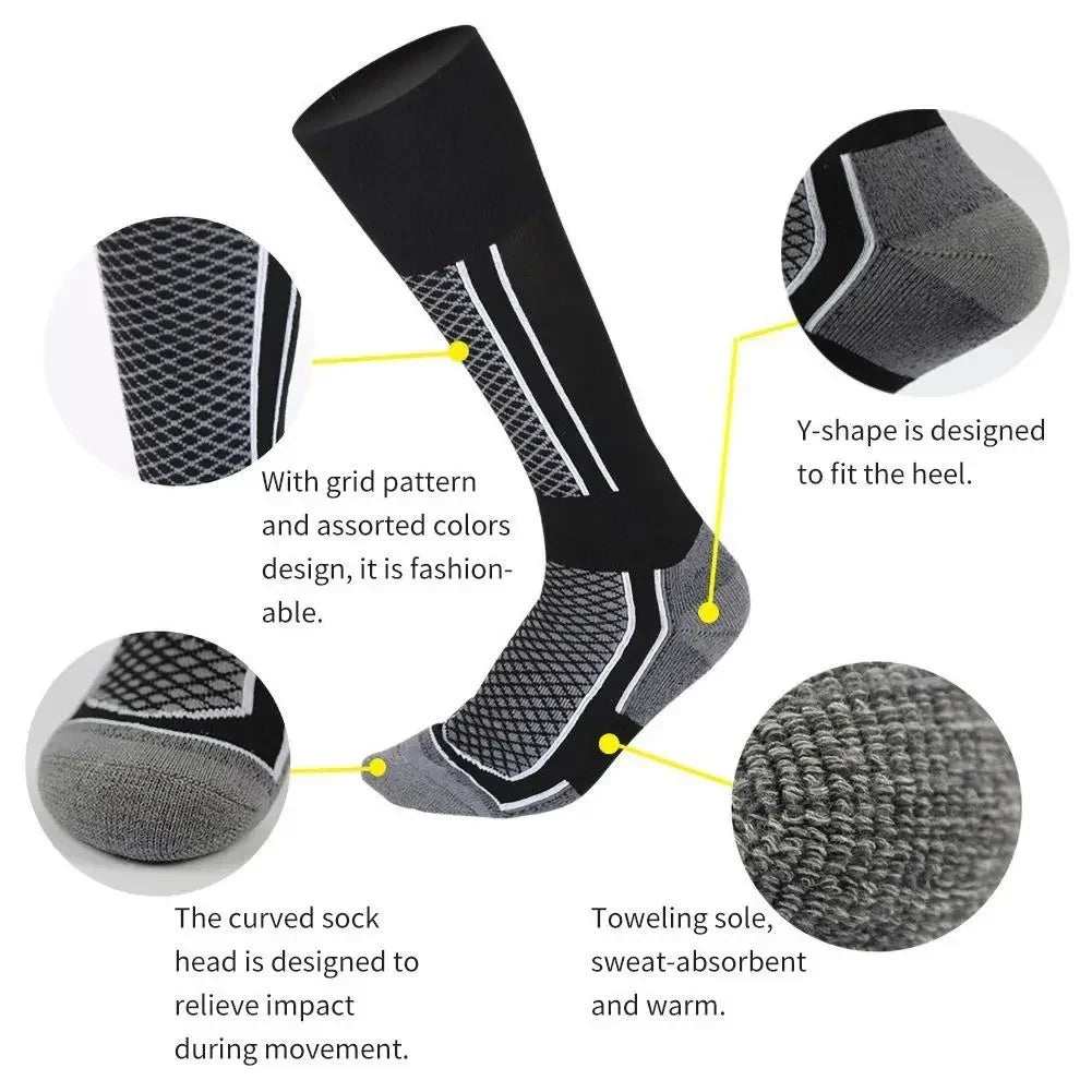 Chaussettes de Ski Hiver Thermiques — Randonnée & Sport pour Homme, Femme, Enfant