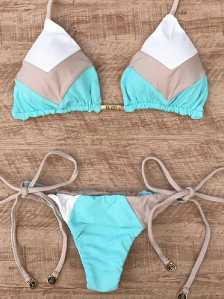 2023 Sexy Bikini multicolore maillot de bain femmes maillots de bain Push Up côtelé Bikini ensemble brésilien maillot de bain vêtements de plage baigneur Biquini