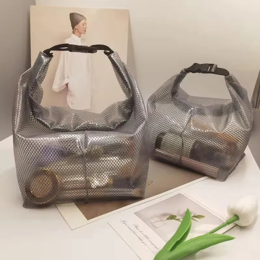 1/2 Pcs Travel Makeup Storage Bag - Large Capacity, Waterproof, Handheld, Suitable for Swimming and Outdoor Carrying.