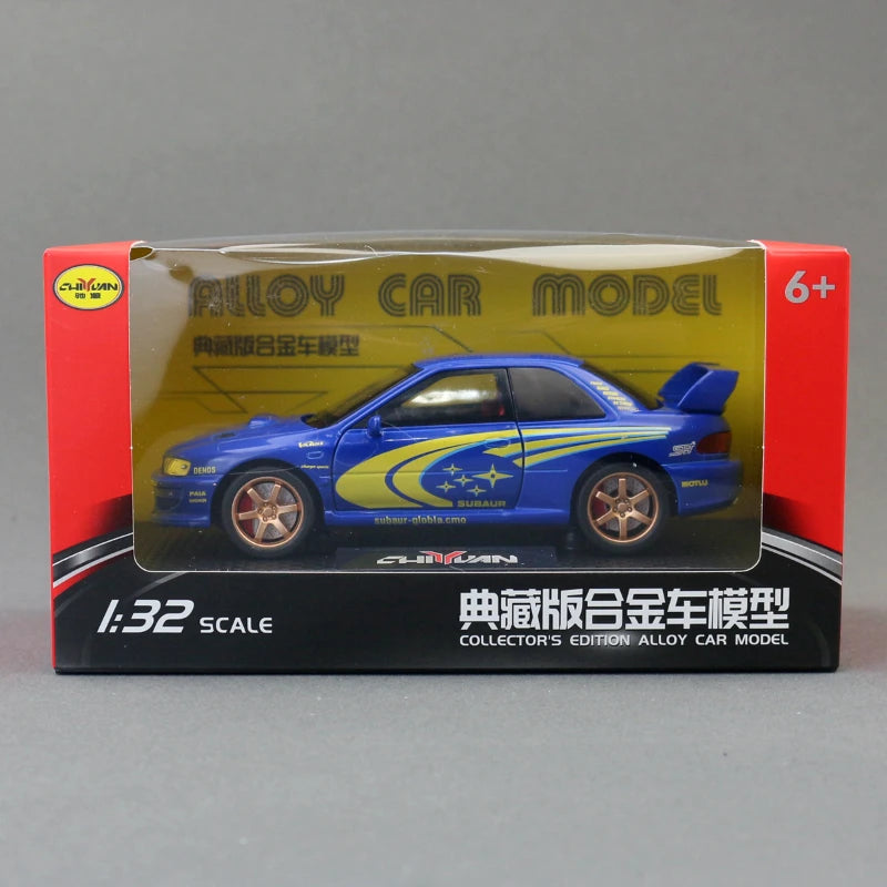 Simulación 1:32 Subaru Impreza WRX 22B STI Modelo de coche modificado de aleación de metal fundido a presión Coche en miniatura Regalo de cumpleaños para niños