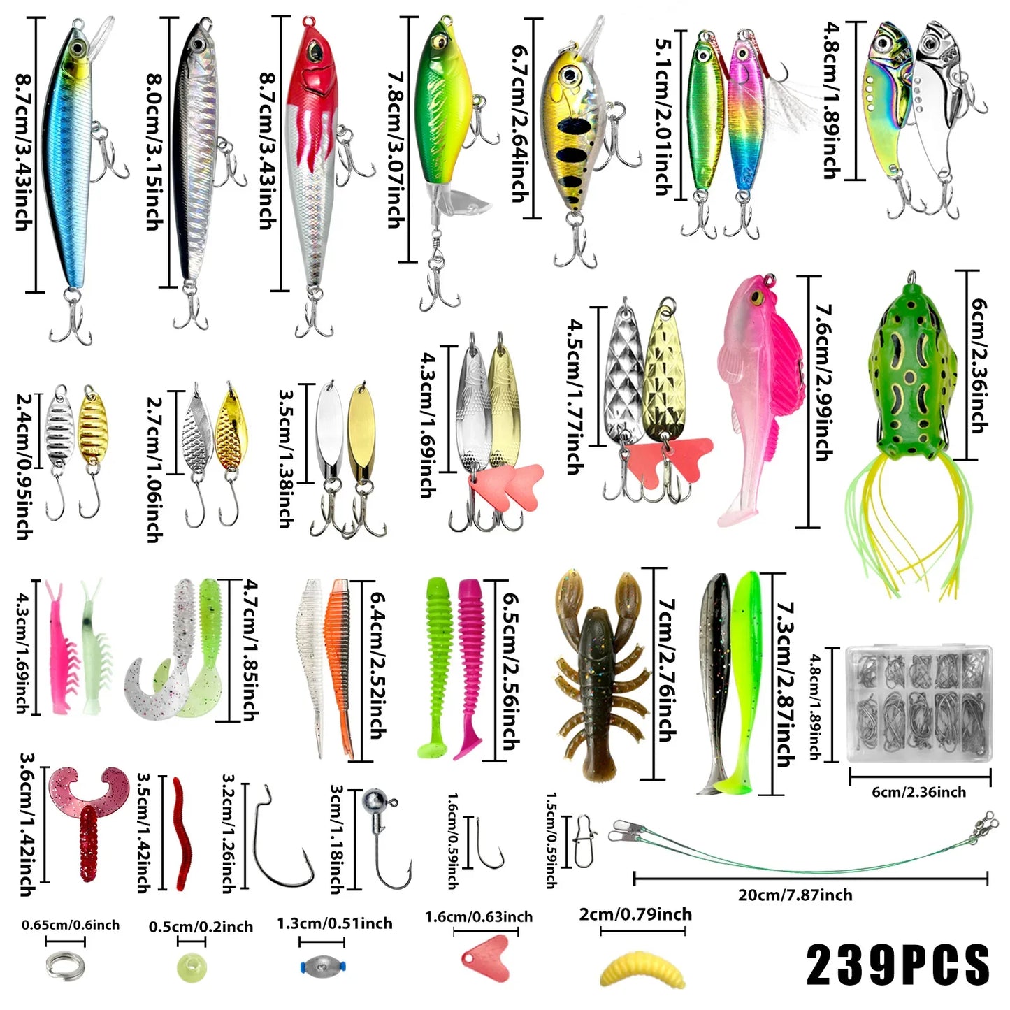 Kit de leurres de pêche pour truite, brochet, basse, multi-leurre, ensemble de matériel superposé, équipement professionnel, 83/133/193/239/409 pièces