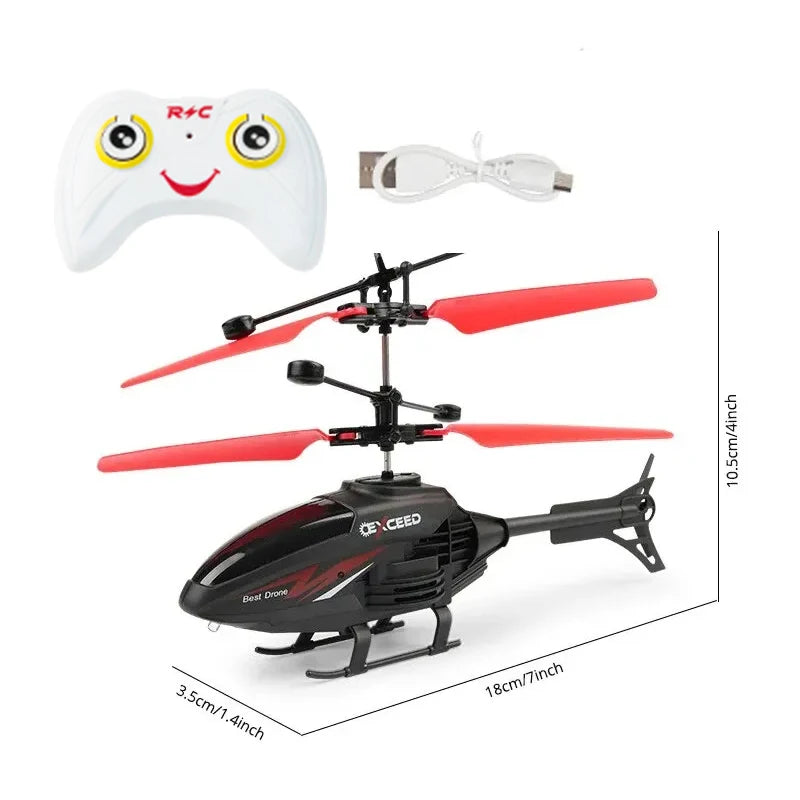 Avión helicóptero teledirigido, mini dron para niños, avión de inducción de carga, juguete colgante para niños