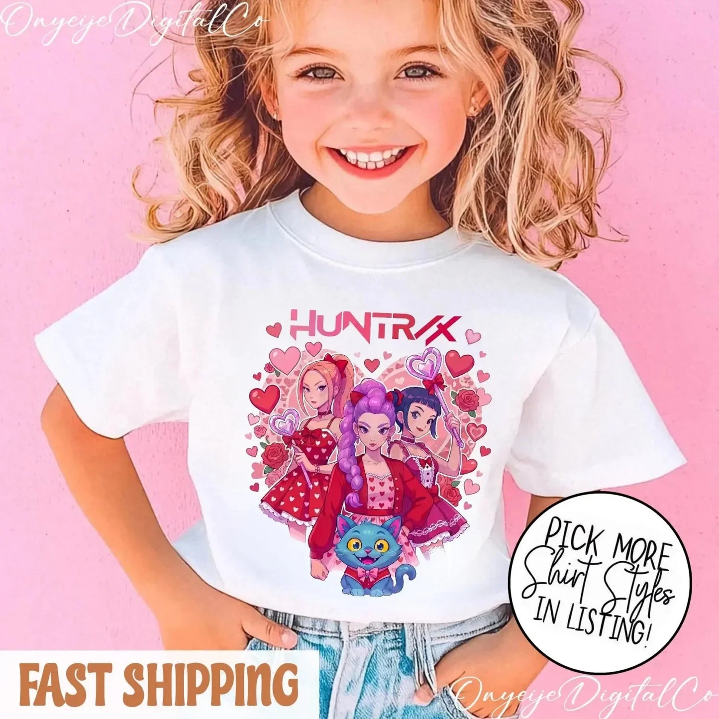 Camiseta de manga corta Kpop Devil Hunter para niños, primavera/verano, estilo Harajuku, regalo para niños y niñas 2026