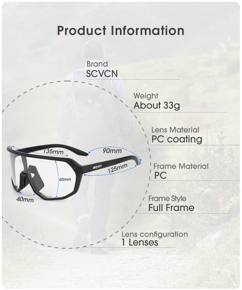 Lunettes de Soleil Sport UV400 — Vélo, Randonnée & Escalade Homme Femme