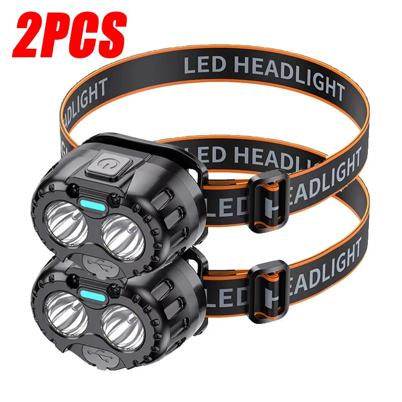 Capteur de mouvement phare Rechargeable lampe de poche LED phares Ultra lumineux lampe frontale de pêche Led front lampe frontale lampes de poche
