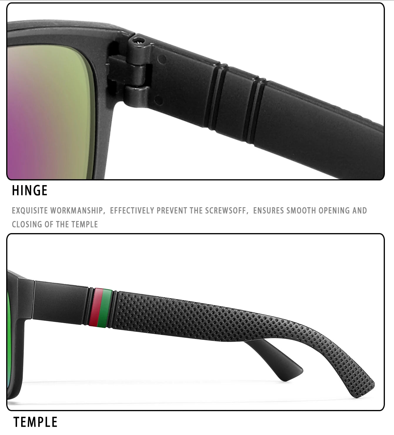Lunettes de soleil polarisées carrées pour hommes, marque classique, pour la pêche, la conduite en plein air, le cyclisme, la course, Vintage, grand cadre, UV400