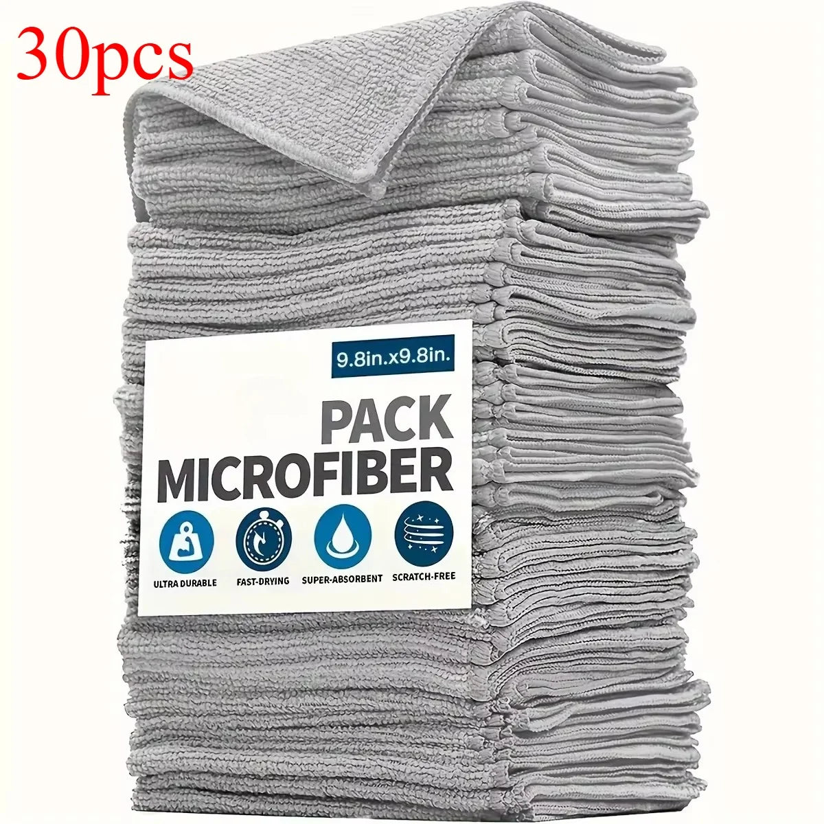 Ensemble de grillades à livres absorbantes, douces et anti-tâches, fibre ultrafine, serviettes de cuisine, gris clair, 5 pièces, 10 pièces, 20 pièces