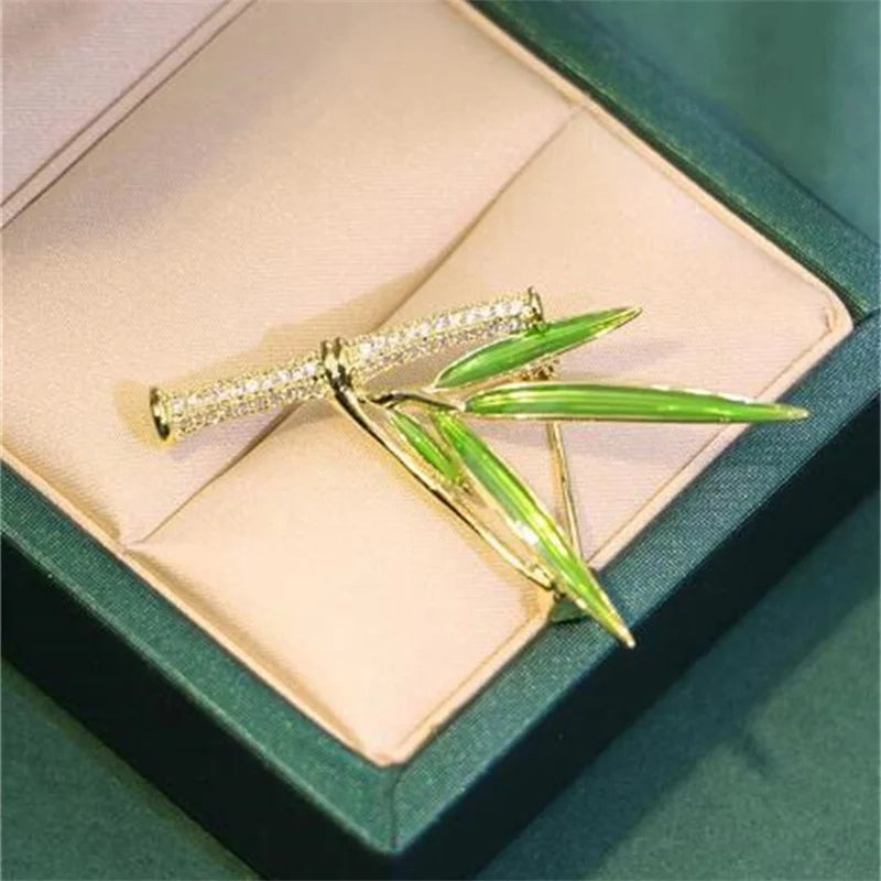 Korean full rhinestone rose pearl brooches for women tulip wheat ear bamboo panda zircon brooch pins female suit coat jewelry