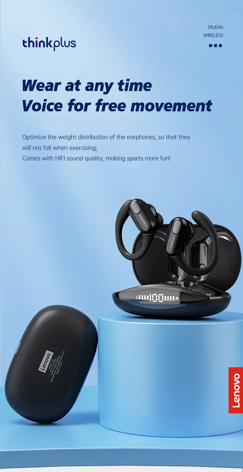 Écouteurs sport sans fil — micro, contrôle boutons, affichage LED, HiFi stéréo, traducteur AI