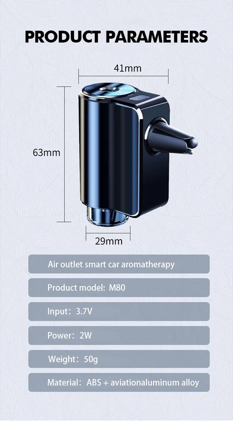 Diffuseur d'air électrique pour voiture, humidificateur d'arôme pour ventilation de voiture, brume d'aromathérapie, désodorisant pour enlever les odeurs, accessoires de voiture