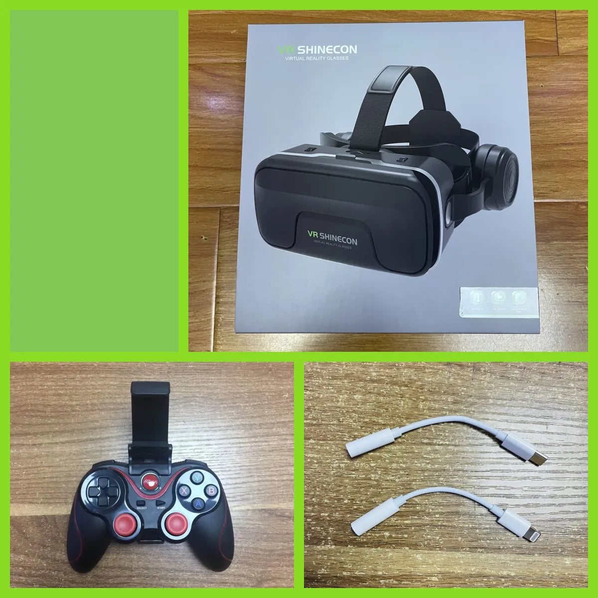 VR Shinecon Casco de realidad virtual Gafas 3D para Smartphone teléfono inteligente Auriculares binoculares juego de vídeo lente Wirth