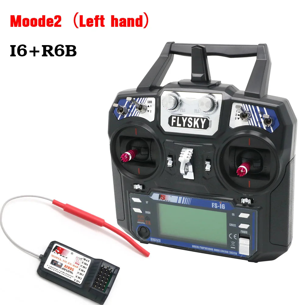 Transmisor FLYSKY FS-i6 I6 2.4G 6CH Control Remoto de Radio con Receptor iA6 iA6B X6B A8S R6B iA10B FS2A para Avión RC Drone
