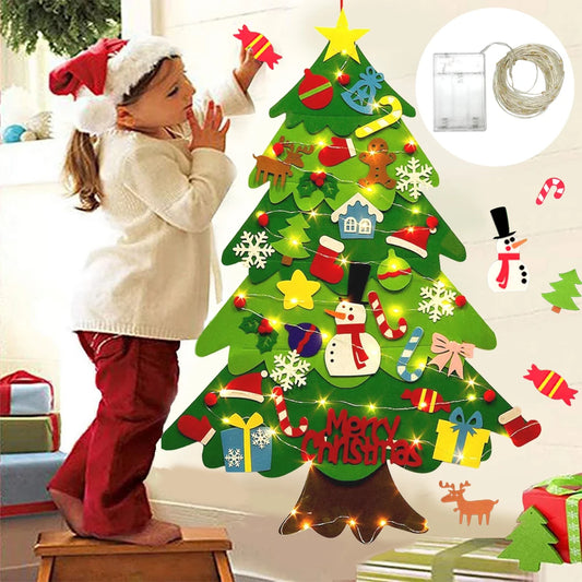 Arbre de noël en feutre, décoration pour la maison, nouvel an 2022, ornements de noël, cadeaux pour enfants, DIY