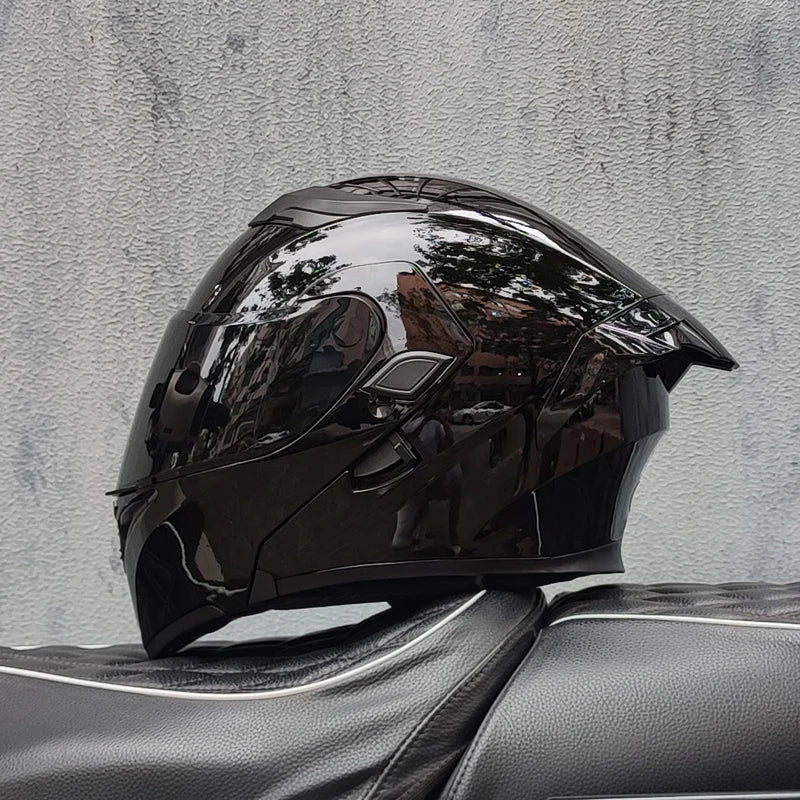 Cascos de moto ORZ doble visera, casco modular abatible aprobado por DOT, casco integral de motocicleta de carreras, casco de motocross DOT