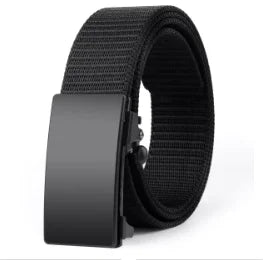Men's Nylon Belt, Casual Woven Canvas, Breathable, Automatic Buckle, Outdoor Sports Strap, Fashionable Jean Belt