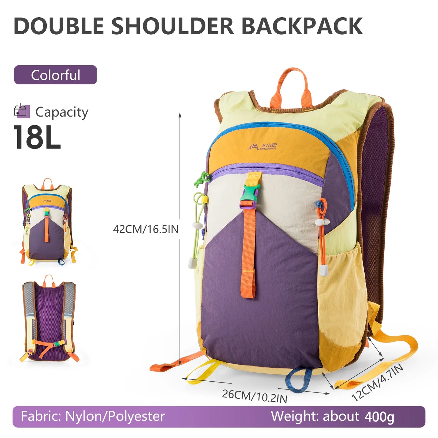 Sac à Dos Camping Ultraléger 18L — Randonnée, Cyclisme & Pêche Homme Femme