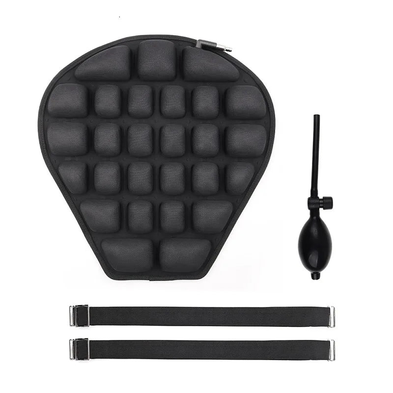 Coussin de Siège Moto 3D en Mousse Noire — Confort & Antidérapant
