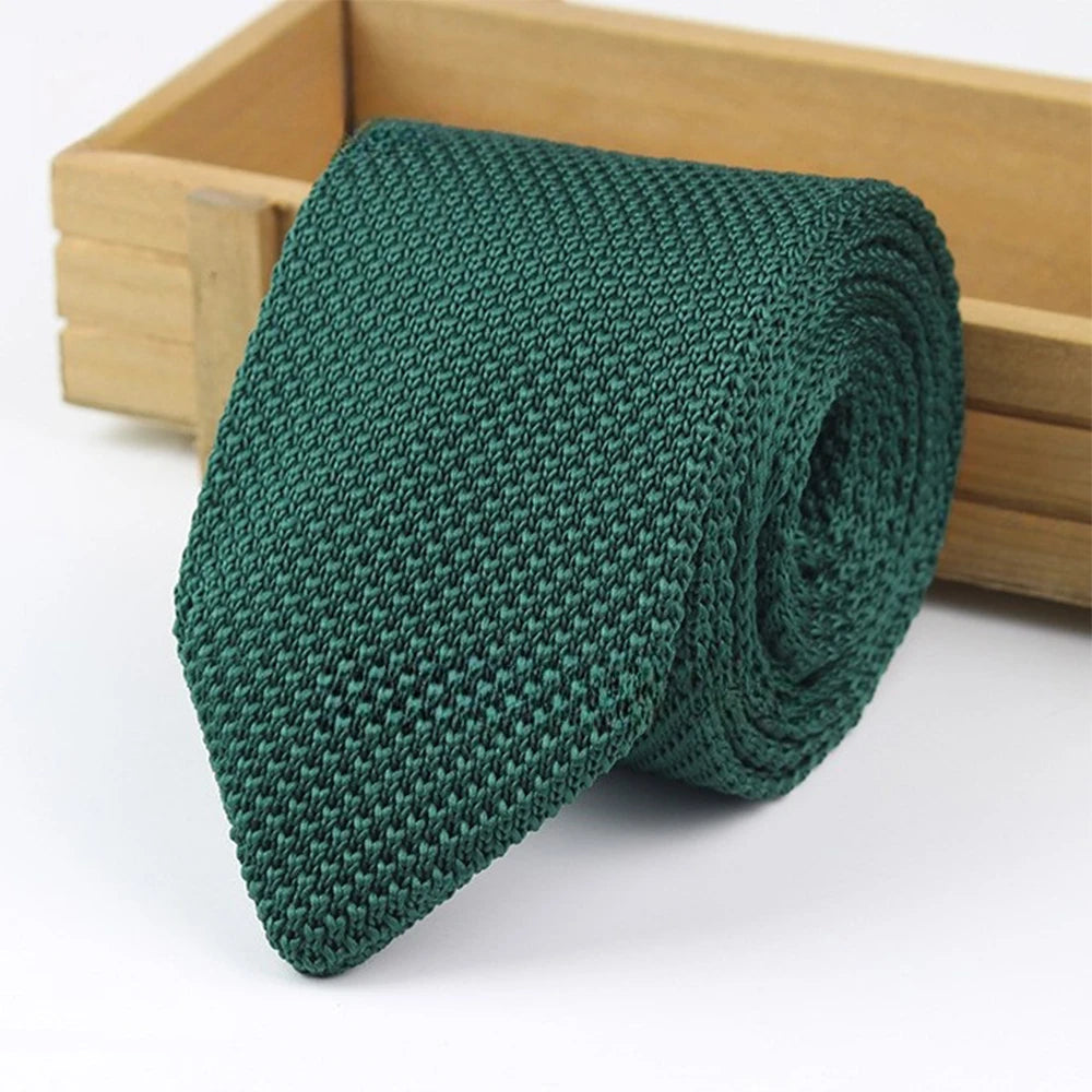New Style Gradient Fashion Men's Solid Colored Knitted Tie Normal Slim Classic Woven Tie Narrow Ties