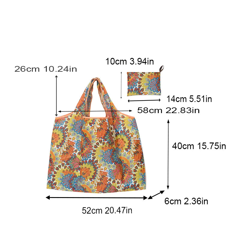 Bolsa de la compra de supermercado portátil plegable de gran capacidad, bolsa de almacenamiento de hombro impermeable