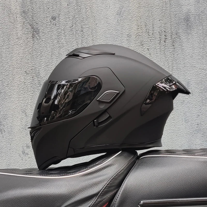 Cascos de moto ORZ doble visera, casco modular abatible aprobado por DOT, casco integral de motocicleta de carreras, casco de motocross DOT
