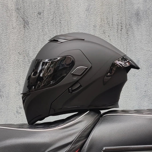 Casque Moto Modulaire Double Visière DOT — Rabattable Intégral Course Motocross