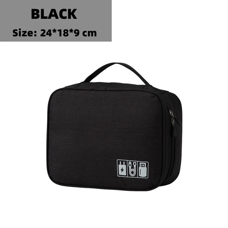 Bolsa de almacenamiento digital electrónica de viaje, multifuncional de gran capacidad para auriculares, funda protectora para cable de datos, bolsa a prueba de polvo de viaje Elec