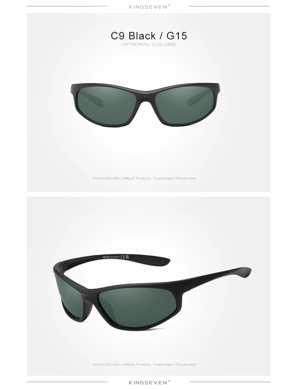 Lunettes de soleil sport homme polarisées TR90 — cadre miroir, protection solaire