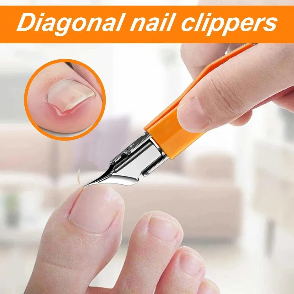 25 °   Coupe-ongles à bord incliné, large ouverture en acier inoxydable, outils professionnels pour ongles incarnés, bec d'aigle, coupe-ongles obliques