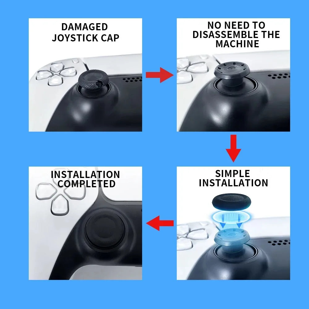 Replacement and repair cap for PS4 and PS5 controller joystick, without disassembly and easy installation