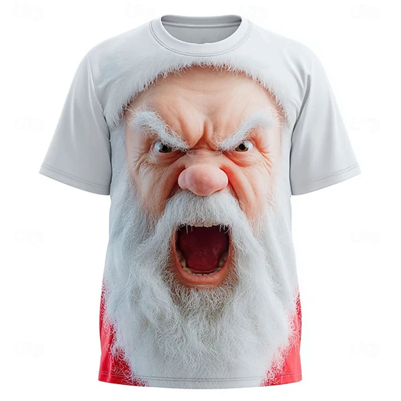 T-shirts de noël pour hommes, T-shirt imprimé en 3D, offre spéciale, partie de noël, vacances, manches courtes, mode masculine, vêtements amusants du père noël, 2026