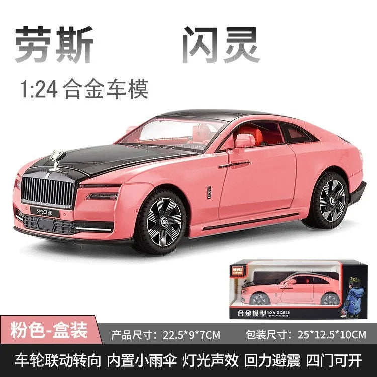 Modèle de voiture 1/24 en alliage — son, lumière, pneus, collection, cadeau enfant