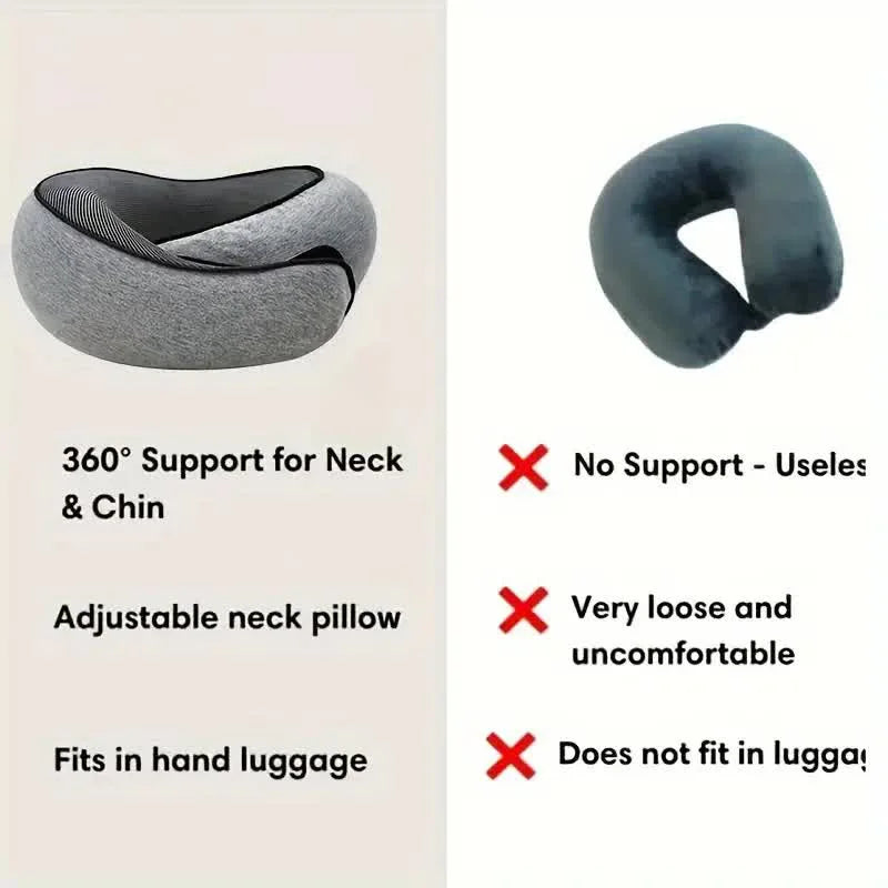 Almohada de viaje en forma de U de espuma viscoelástica, estilo caracol, soporte para el cuello, portátil, ajustable, suave, para siesta, almohadas para dormir