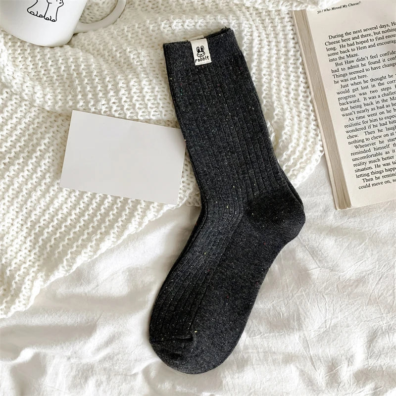 Chaussettes Carillon Respirantes Femme — Dessin Animé, Style Coréen, Décontractées, Douces